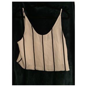 Black and White Striped crop top